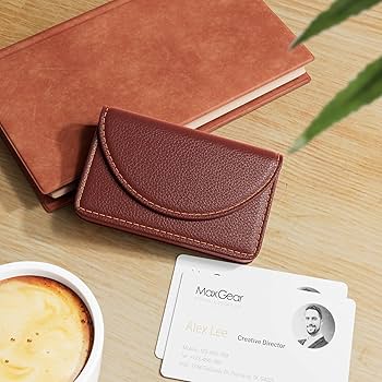 Amazon.com : MaxGear Business Card Holder Case, PU Leather